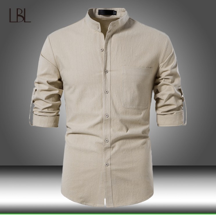 New Single Breasted Shirt Men Cargo Shirt Long Sleeve Business Tops Casual Fashion Solid Color Male Shirt Fit Slim Sportswear
