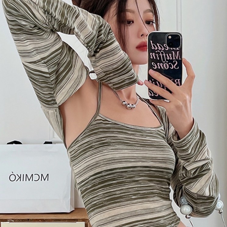 Tonngirls Grunge Tie Dye T Shirt Women Two Piece Tops Y2k Vintage T-shirt E Girl Striped Crop Tops Lace Up Tee Shirts Beach Wear