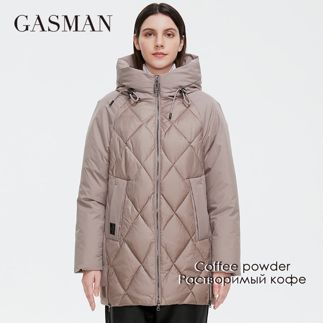 GASMAN Winter down jacket collection Fashion Solid Stand-up collar Women Coat Elegance Hooded Women's jackets 8198