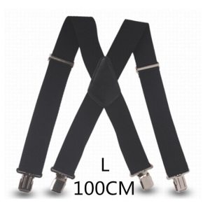 Plus Size 50mm Wide Men Suspenders High Elastic Adjustable 4 Strong Clips Suspender Heavy Duty X Back Trousers Braces 5 Colors