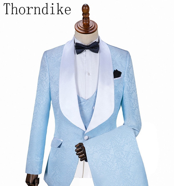 Thorndike Different Colors One Button Groom Tuxedos Shawl Lapel Groomsmen Best Man Suits Mens Wedding Suits Three Pieces Suits