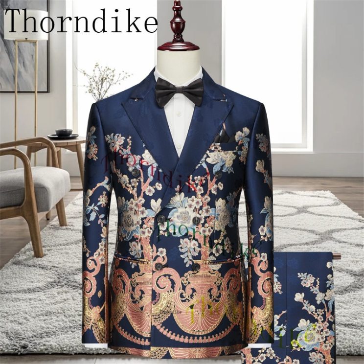 Thorndike Latest Coat Design Men Suits Tailor-Made Tuxedo 3 Pieces Blazer Wedding Party Groom Costume Homme