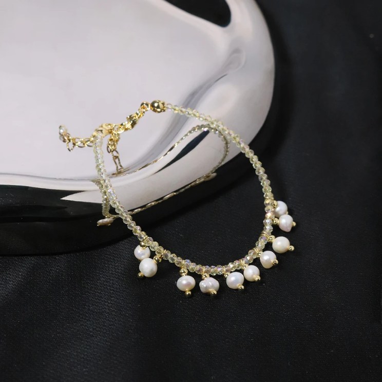 Natural Freshwater Small Tassel Pearl Bracelet Korean Style Women Luxury Jewelry Fashion Ladies and Girls Gift GB1155