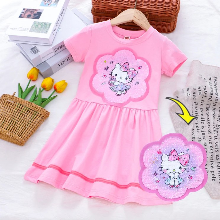 Sanriou Kuromi My Melody Cinnamoroll Dress Anime Kawaii Children's Clothes Girls' Clothes Girls' Skirt Kids Girls Clothes Gift